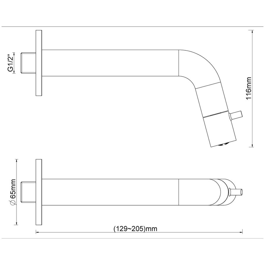 Fonteinkraan Inbouw BWS Toiletkraan Verstelbaar Geborsteld Koper