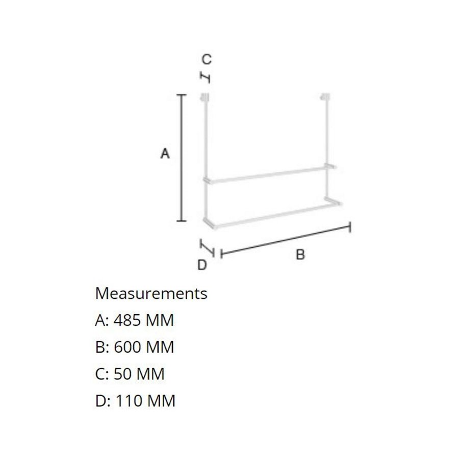 Handdoekhouder Smedbo Sideline Met Dubbele Rails 60 x 48.5 cm Chroom