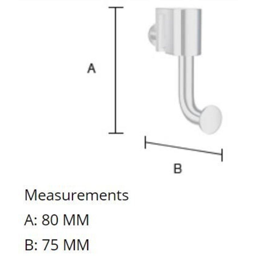 Handdoekhaak Smedbo Sideline Voor Douchewand 8 x 7.5 cm Chroom