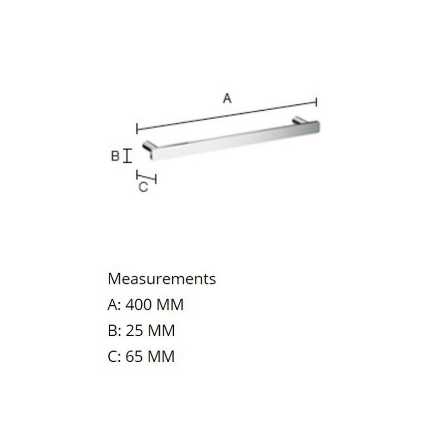Gastendoekhouder Smedbo Outline 40 x 6.5 cm Chroom
