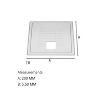 Afvoerrooster Smedbo Outline Met Vierkant Patroon Voor Badkuip 20 x 20 x 0.55 cm RVS