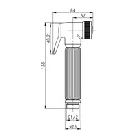 Toiletdouche Boss & Wessing Miro Met Muurhaak 13.8x6.4cm Chroom