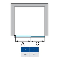 Nisdeur Sealskin SOHO Schuifdeur 120x210 cm 8 mm Helderglas (Rechts schuivend)