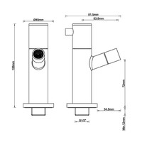 Inbouw Toiletkraan BWS 1/2'' Met Keramisch Binnenwerk Mat Zwart