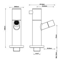Inbouw Toiletkraan BWS 1/2'' Met Keramisch Binnenwerk Geborsteld Messing Goud