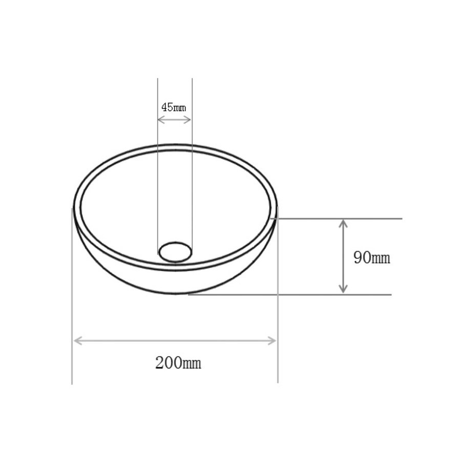 Waskom Boss & Wessing Opbouw Rond Keramiek 20x9cm Mat Wit