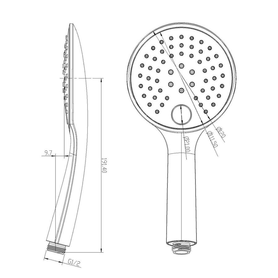 Handdouche Boss & Wessing Los Verstelbaar Mat Zwart