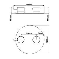 BWS Afbouwdeel Cemal Douche Thermostaat 2-Weg Rond RVS