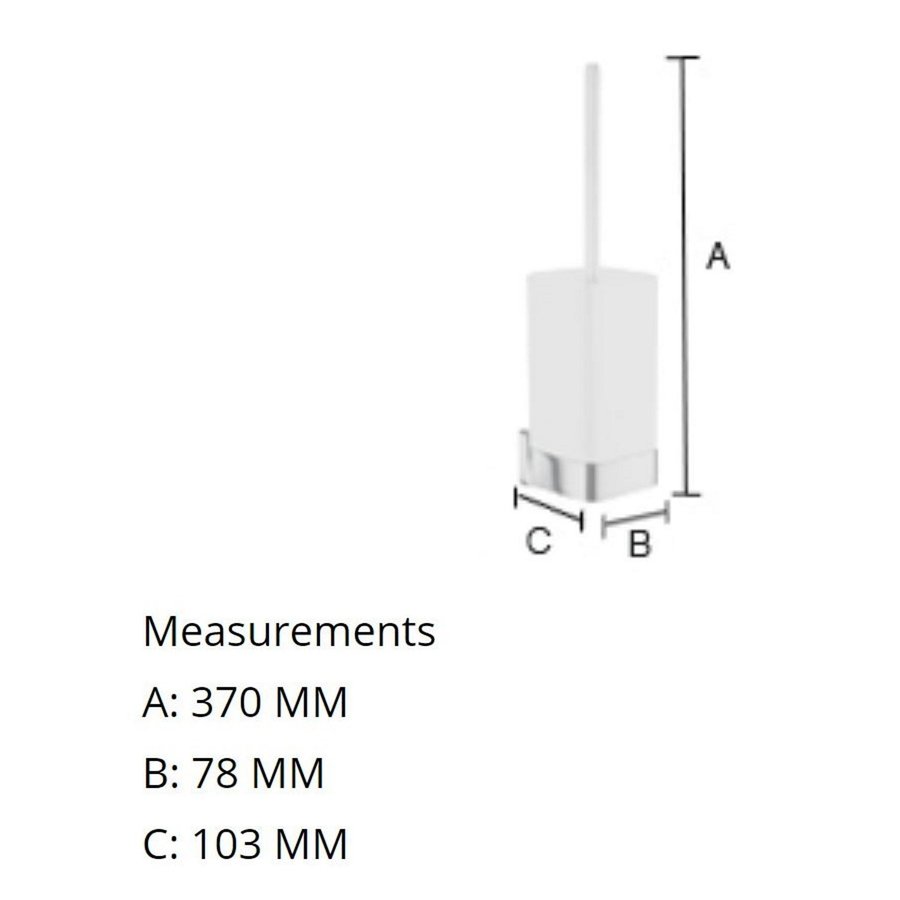 Toiletborstel Smedbo Ice met Houder Porselein 7.8x10.3x37 cm Chroom