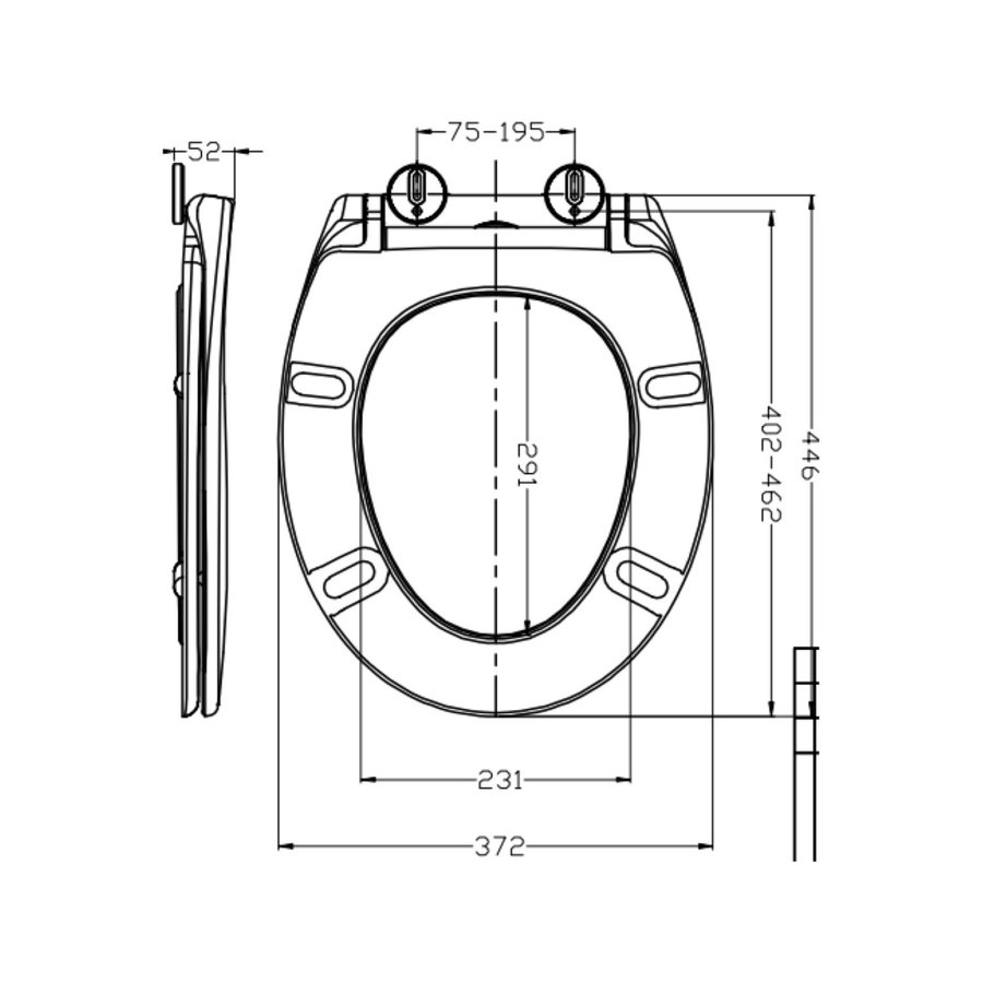 Toiletzitting Boss & Wessing Soft-Close One Touch Zitting Inclusief Deksel Mat Wit