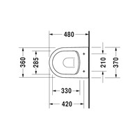 Wandcloset Duravit Starck Me Compact Rimless Diepspoel 48 cm Met Softclose Zitting Wit