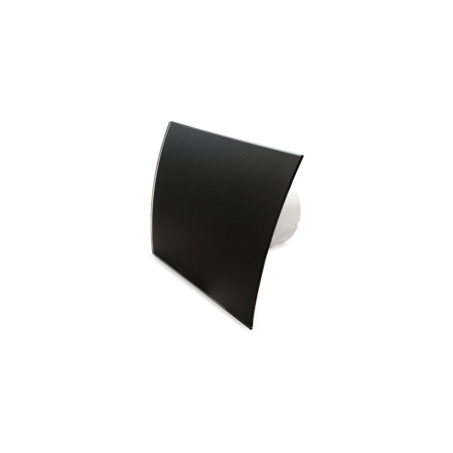 Badkamer Ventilator Pro Design Standaard 100mm 105 m3 Gebogen Glas Zwart Mat