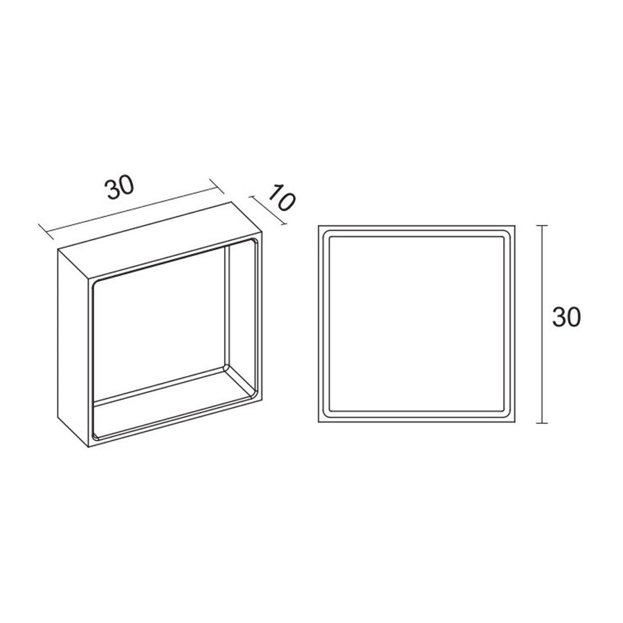 In Of Opbouwnis Riho Alcove Solid Surface 30x30 cm Wit