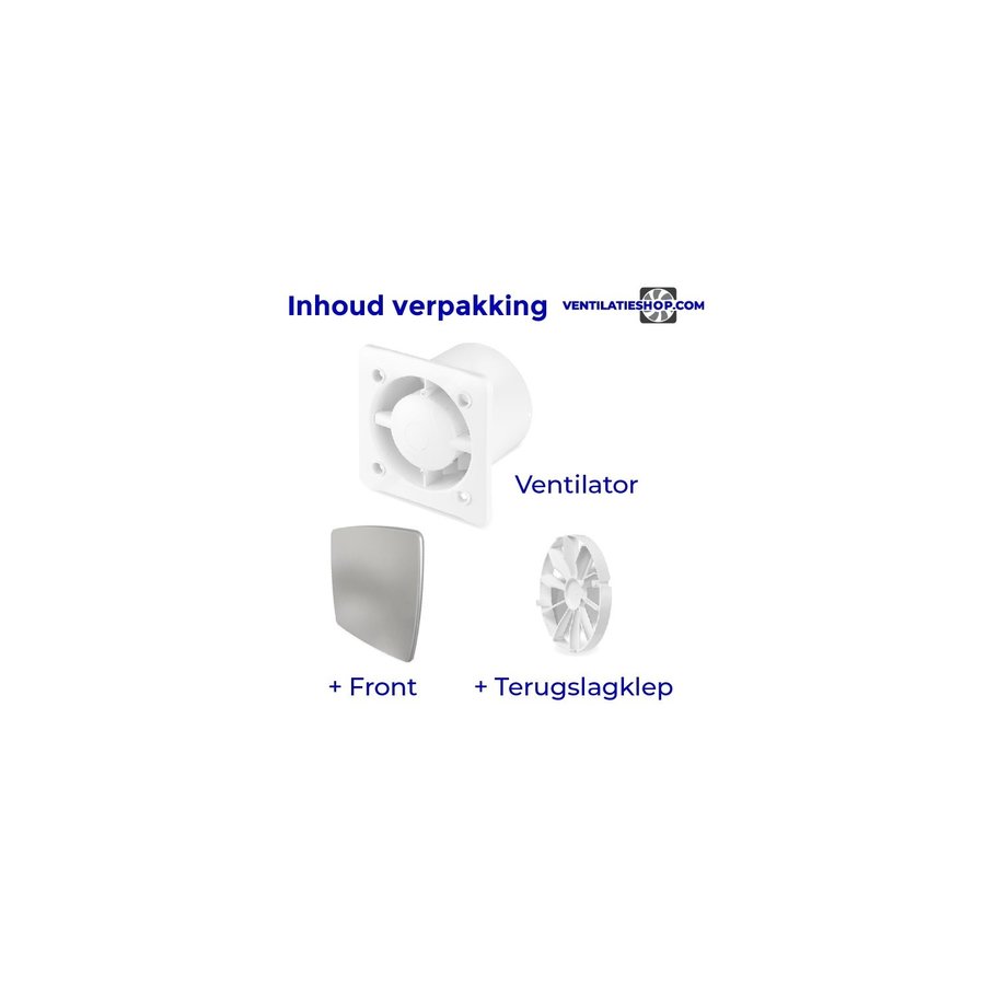 NIET MEER LEVERBAAR Badkamer Ventilator Pro Design Nalooptimer Vochtsensor 125mm 170m3 Bold Line RVS