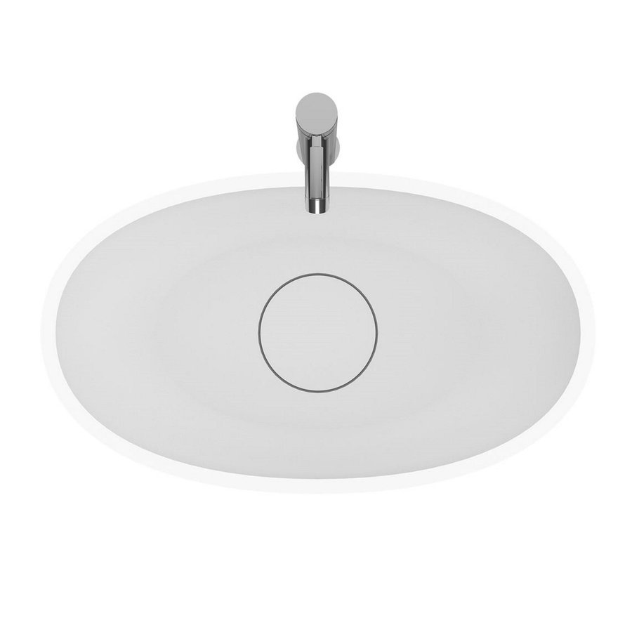 Waskom Riho Escala Opbouw Ovaal 55x32 cm Mat Wit