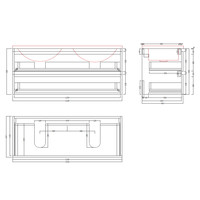 AKTIE! Badmeubel Boss & Wessing Paris 120 cm Compleet Geleverd Canyon oak (2 kraangaten)