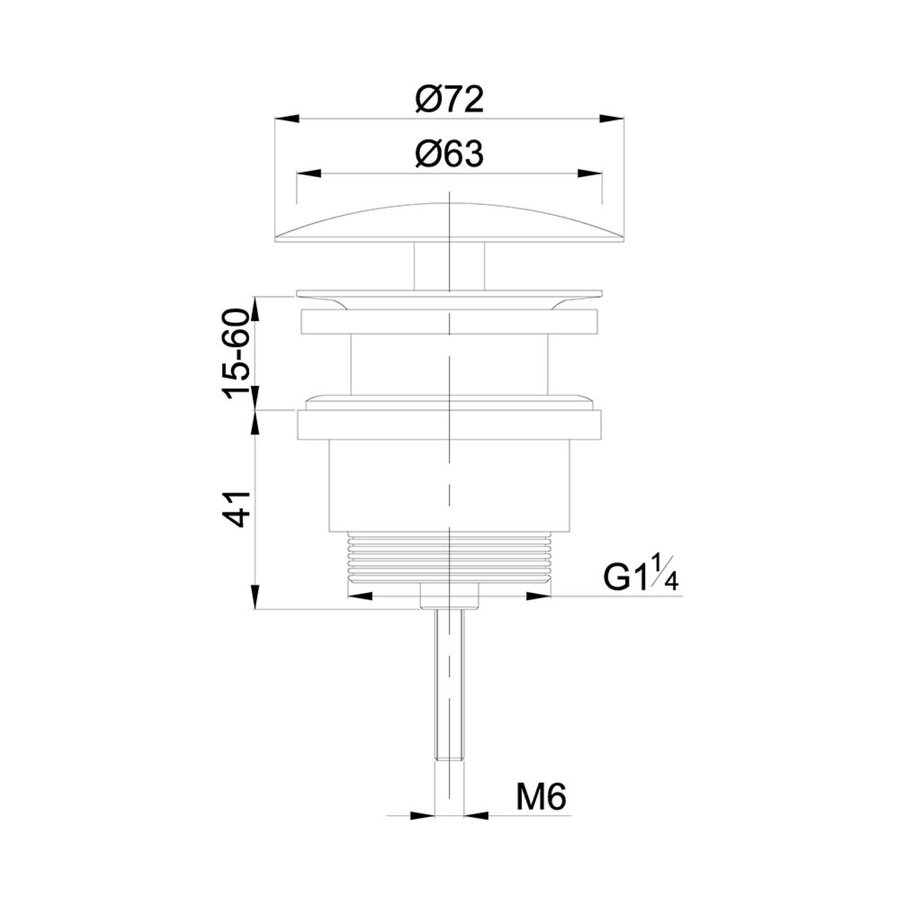 Vaste Waste Wiesbaden Niet Afsluitbaar 5/4" Gunmetal