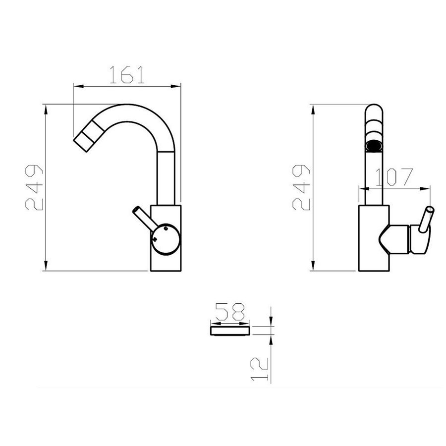 Wastafelkraan Boss & Wessing Opbouw Mengkraan Gunmetal