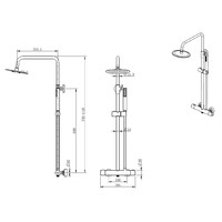 Opbouw Regendouche Boss & Wessing Thermostatisch Rond Met Handdouche Chroom