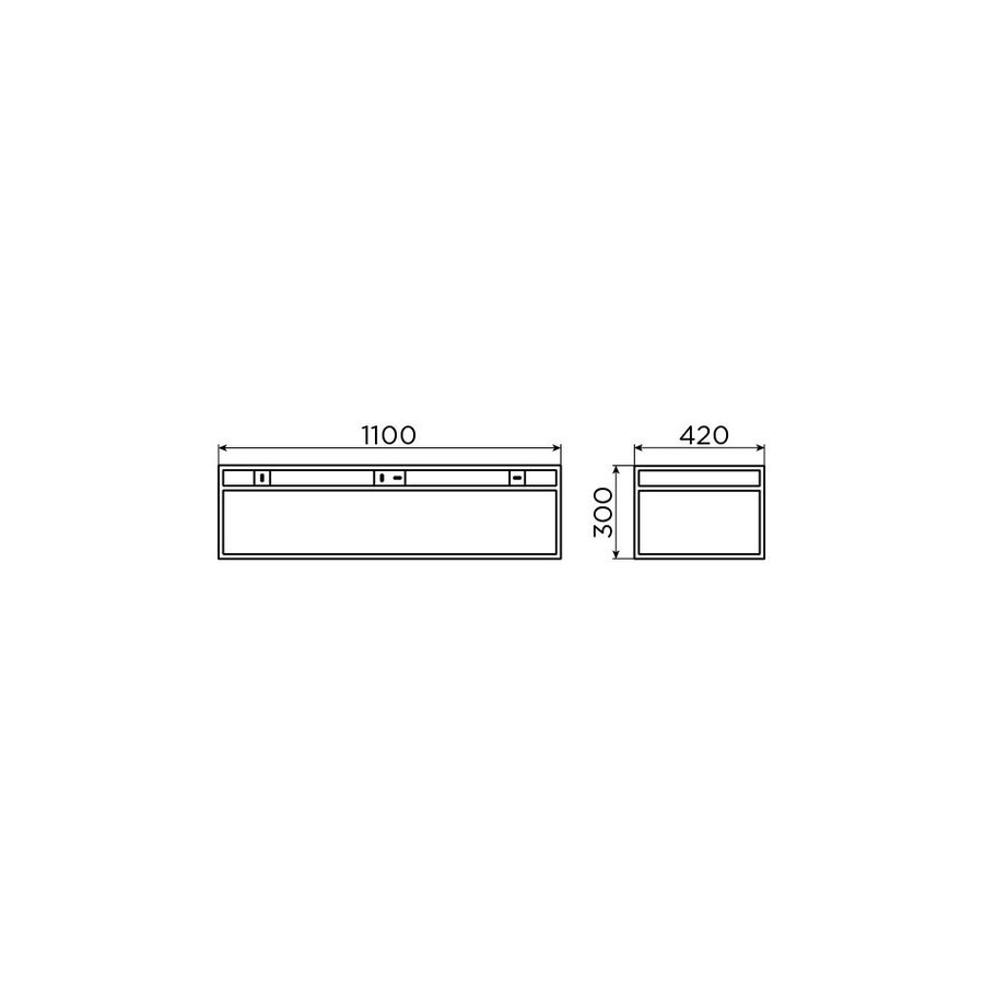 Clou New Wash Me Frame Kokerprofiel Kast Zonder Bodem RVS Mat Zwart 110x42x30cm