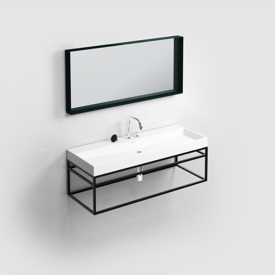 Clou New Wash Me Frame Kokerprofiel Kast Zonder Bodem RVS Mat Zwart 110x42x30cm