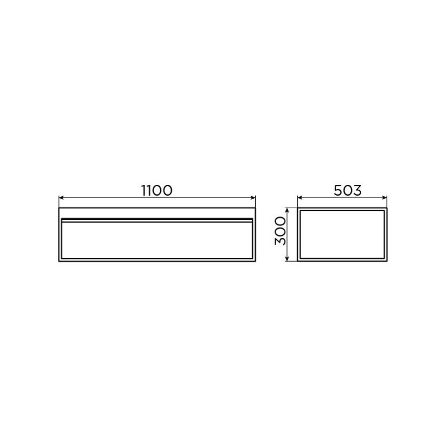 Clou Hammock Frame Kokerprofiel Kast Zonder Bodem RVS Mat Zwart 110x50.3x30cm