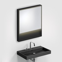 Clou Look At Me Spiegel 2700K LED-Verlichting IP44 Omlijsting In Mat Zwart 70x8x80cm