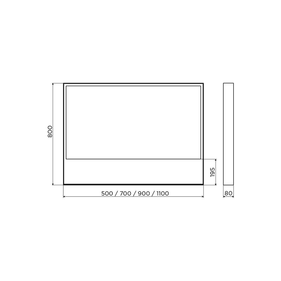 Clou Look At Me Spiegel 2700K LED-Verlichting IP44 Omlijsting In Mat Wit 90x8x80cm