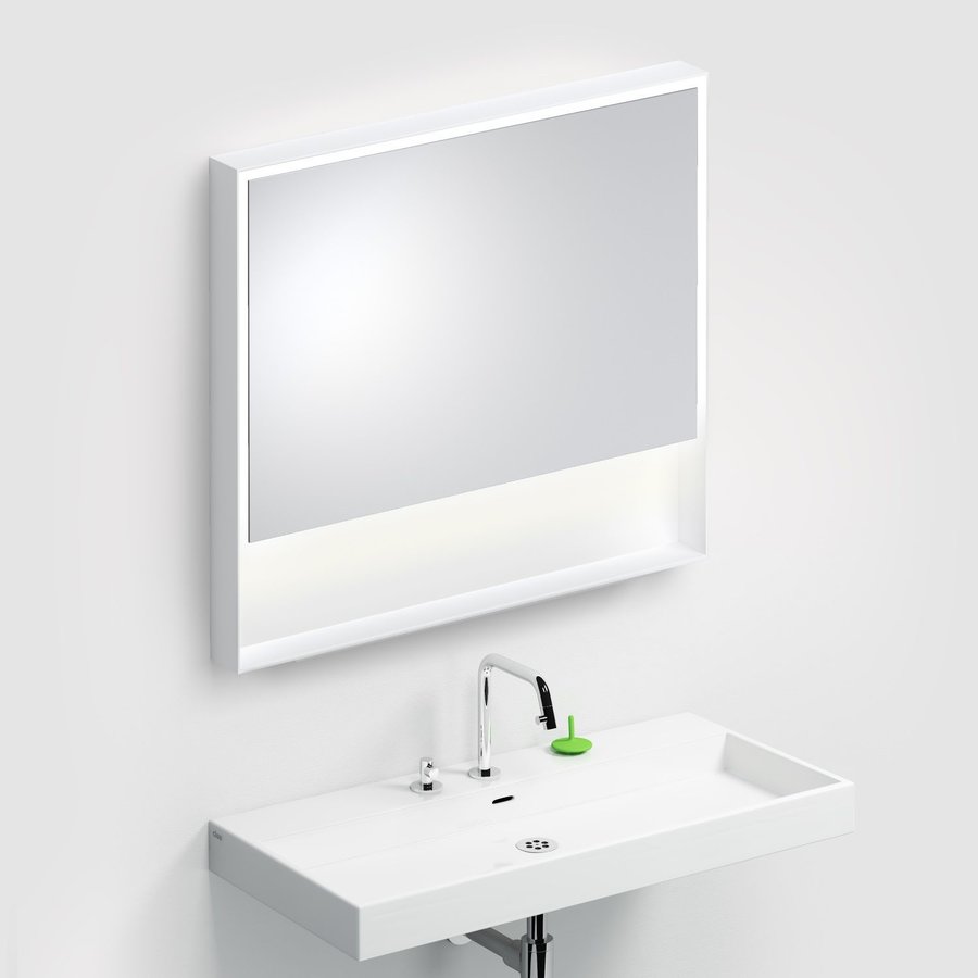 Clou Look At Me Spiegel 2700K LED-Verlichting IP44 Omlijsting In Mat Wit 90x8x80cm