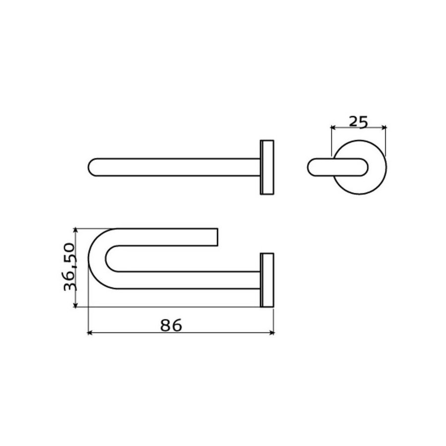 Clou Slim Tandenborstelhouder Voor 3 Stuks RVS Geborsteld 2.5x8.6x3.6cm