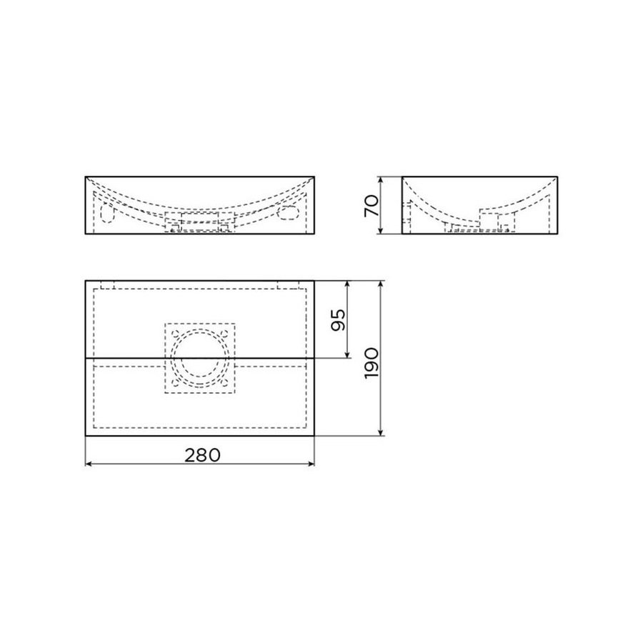 Clou Vale Fontein Zonder Kranenbank Met Geintergreerde Afvoer Mat Wit Keramiek 28 cm