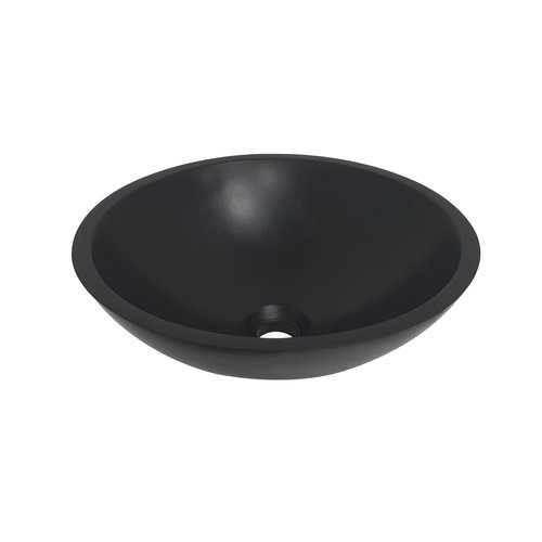 Waskom Boss & Wessing 43x13 cm Solid Surface Mat Zwart 