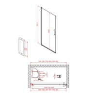 Douchedeur Boss & Wessing Ironside Draaideur 60x200 cm Zwart