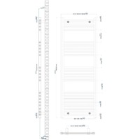 Radiator Boss & Wessing Wingrave 140x60 cm Mat Zwart Zij-Onderaansluiting (780 Watt)