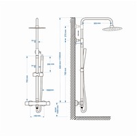 Opbouw Doucheset Wiesbaden Caral-Eco Twenty Thermostatisch Mat Zwart PVD Coating