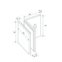 Glaskoppeling Set tbv Inloopdouche Wiesbaden Zonder Profiel Geborsteld Koper