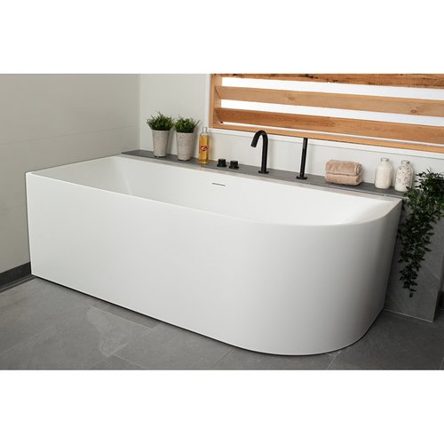 Half Vrijstaand Hoekbad Links Luca Sanitair Primo Acryl 180x80x60 cm Mat Wit (inclusief afvoer en sifon) 