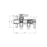 Dubbele Hoekstopkraan Wiesbaden Minimal 1/2x3/8x3/8 Chroom