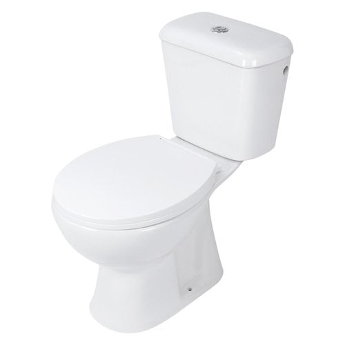Toiletpot Differnz Staand Met AO Uitgang Inclusief Toiletbril Wit 