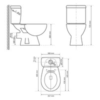 Toiletpot Differnz Staand Met PK Uitgang Inclusief Toiletbril Wit