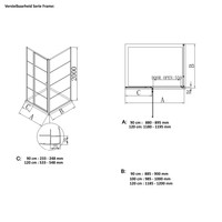 BWS Nisdeur Frame met Vast Paneel 120x200 cm 8 mm NANO Coating Geborsteld Koper