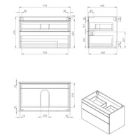 Onderkast Best Design Beauty Greeploos 80 cm Mat Zwart