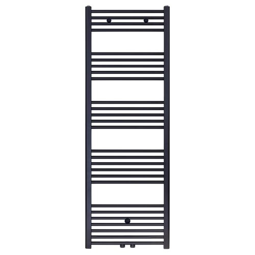 Designradiator Nile Gobi 160x60 cm Geborsteld Mat Zwart midden-onderaansluiting 