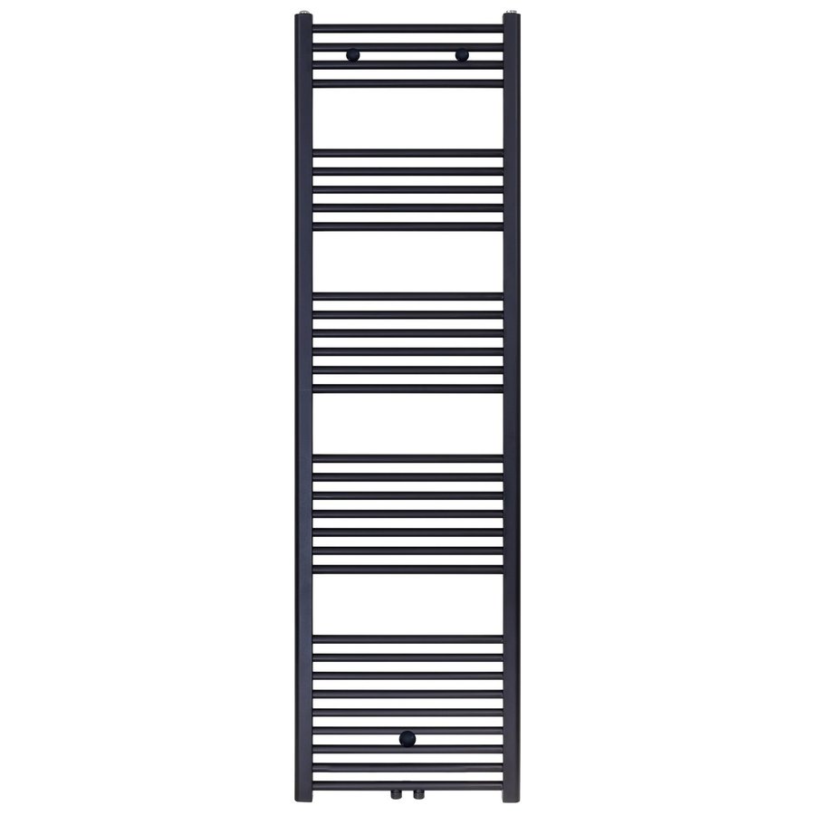 Designradiator Nile Gobi 180x50 cm Geborsteld Mat Zwart Midden-Onderaansluiting