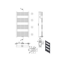 Designradiator Nile Gobi 120x60cm Geborsteld Mat Zwart midden-onderaansluiting