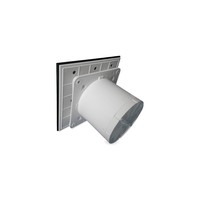 Badkamer Ventilator Pro Design Nalooptimer 100mm 105 m3 Vlak Glas Zwart Glans