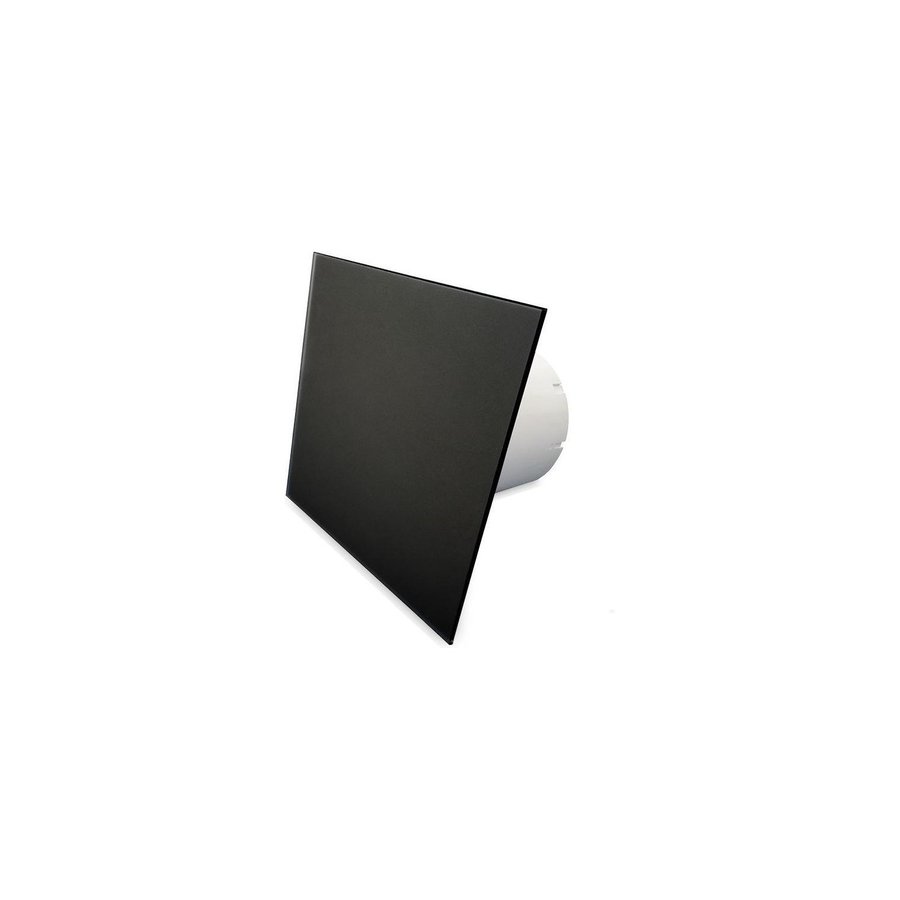 Badkamer Ventilator Pro Design Standaard 100mm 105 m3 Vlak Glas Zwart Mat