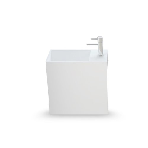 Fontein Bellezza Bagno Rosa Solid Surface 40x20x40 cm (kraangat rechts) 