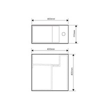 Fontein Bellezza Bagno Rosa Solid Surface 40x20x40 cm (kraangat rechts)