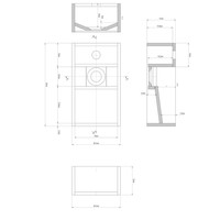 Fontein Bellezza Bagno Piazza Solid Surface 35x20.4x12 cm (kraangat rechts)